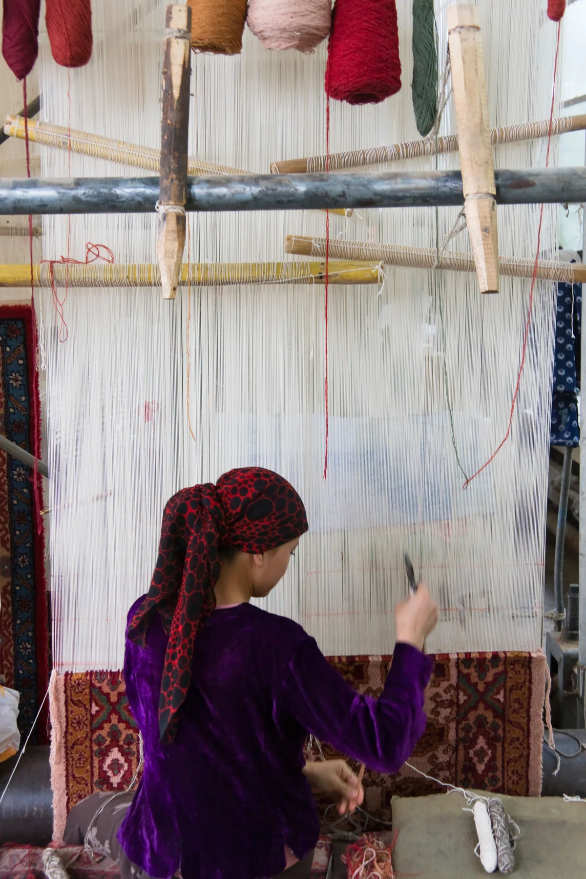 Visual complexities arise, in this Hotan rug image 2